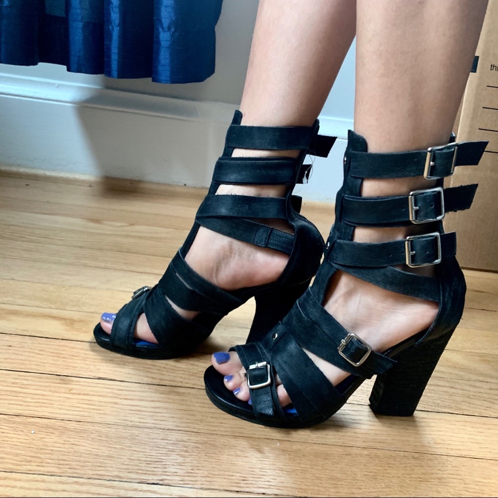 Jeffrey Campbell Multi Buckle Leather Heels